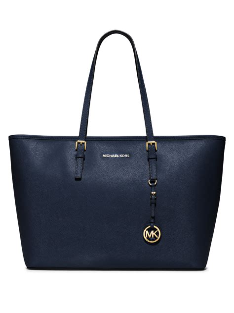 michael kors jet set travel medium blue tote bag|jet set travel large saffiano.